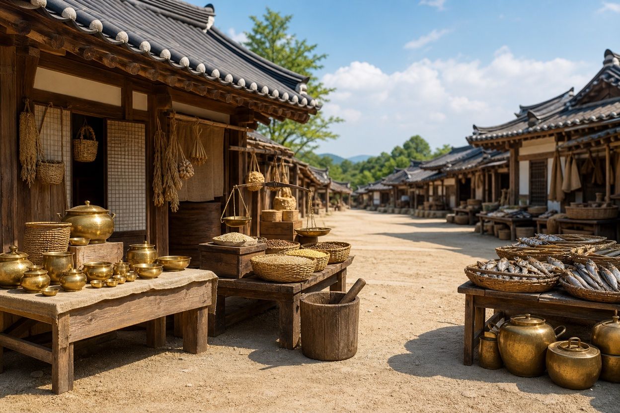 오일장에 나서는 세 상인 — 같은 장날인데 준비가 달랐습니다 · 커버