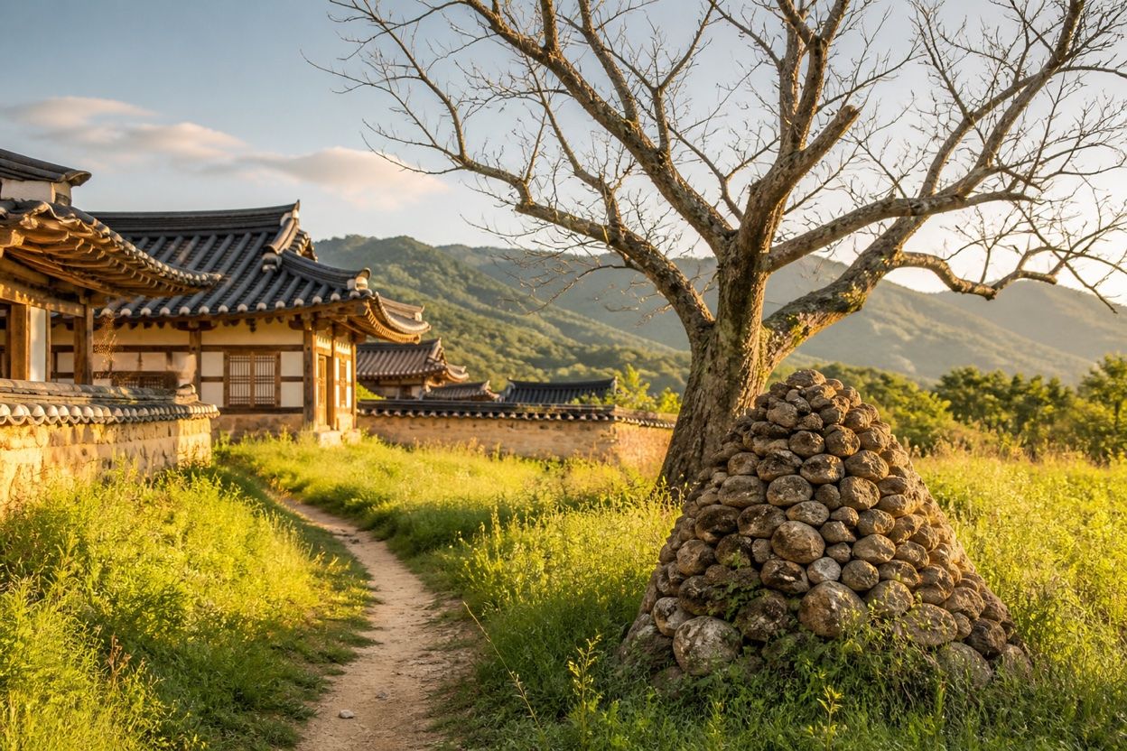 고갯마루의 돌무더기 앞에서 · 본문 말미