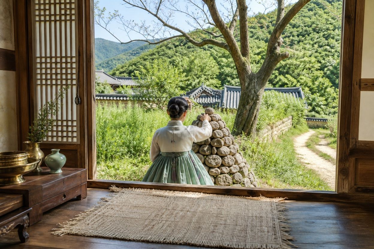 고갯마루의 돌무더기 앞에서 · 본문 중간